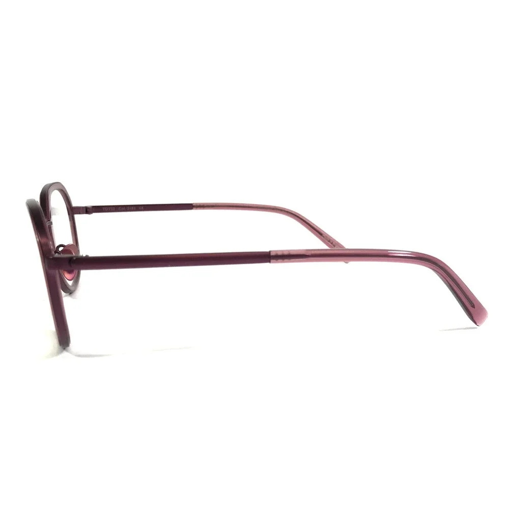 Tom Davies Eyeglasses Frames TD733 Col. 2183 Purple Round Hexagonal 48-20-140
